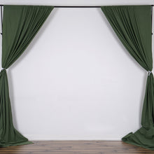 Olive Green Scuba Polyester Backdrop Drape Curtains, Inherently Flame Resistant Event Divider Panels