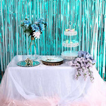 8 Feet Metallic Tinsel Foil Fringe Turquoise Party Curtain Backdrop 