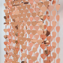 Heart Fringe Blush Rose Gold Foil Tinsel Streamer Curtain 3 Feet By 6.5 Feet