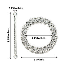 7 Inch Silver Barrette Style Acrylic Crystal Round Tie Backs for Curtains 2 Pack