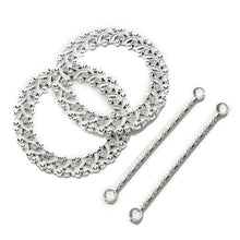 7 Inch Silver Round Barrette Style Acrylic Crystal Curtain Tie Backs 2 Pack