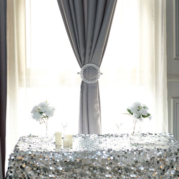 Create a Luxurious Atmosphere with Silver Barrette Style Acrylic Crystal Curtain Tie Backs