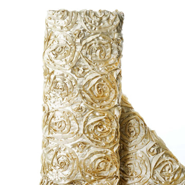 Champagne Satin Rosette Fabric: Add Elegance to Your Event Decor