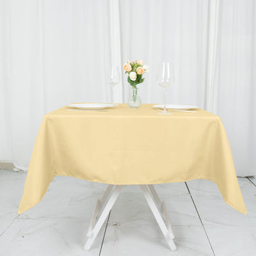 Champagne Seamless Premium Polyester Square Tablecloth 220GSM 54"x54"