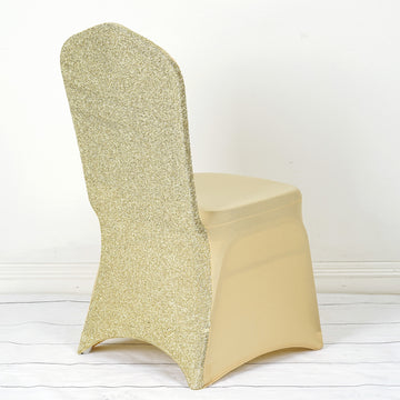 Elevate Your Event with the Champagne Spandex Stretch Banquet Chair Cover