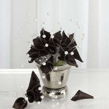 Create Unforgettable Wedding Decorations and Party Decor with Chocolate Artificial Floral Calla Lily Bead Flowers