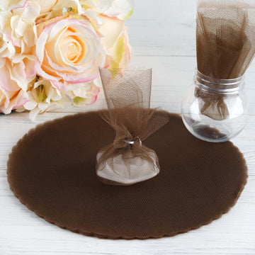 Chocolate Sheer Nylon Tulle Circles - Add Elegance to Your Event Decor