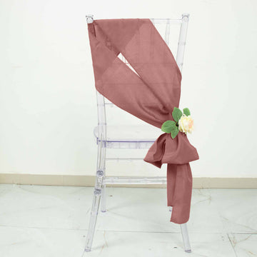 5 Pack Cinnamon Rose Polyester Chair Sashes 6"x108"