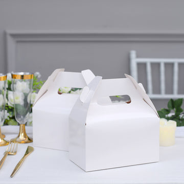 Classic White Party Favor Gift Tote Gable Box Bags