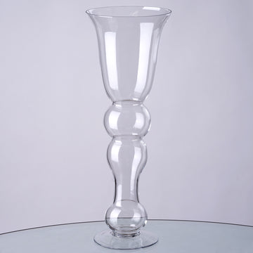 4 Pack Clear Pilsner Curved Trumpet Glass Vases 20"