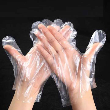 100 Pack Clear Plastic Disposable Gloves, Powder Free Multipurpose Plastic Gloves, Food Service Gloves