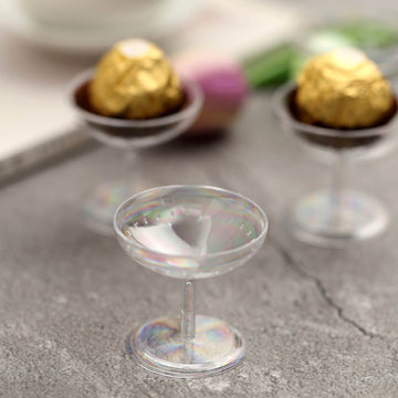 Clear Plastic Mini Champagne Glass Dessert Cups for Elegant Party Favors