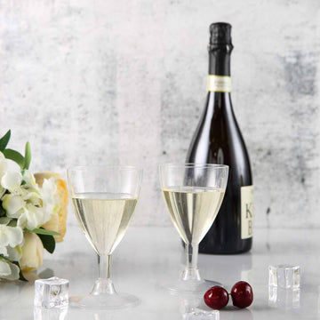 Clear Plastic Short Hollow Stem Wine Glasses - Stylish and Convenient
