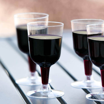 Clear Plastic Short Stem Wine Glasses for Elegant Events