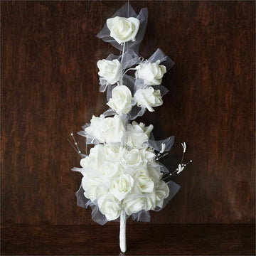 Cream Artificial Handcrafted Foam Rose Flowers for Stunning Wedding Decor