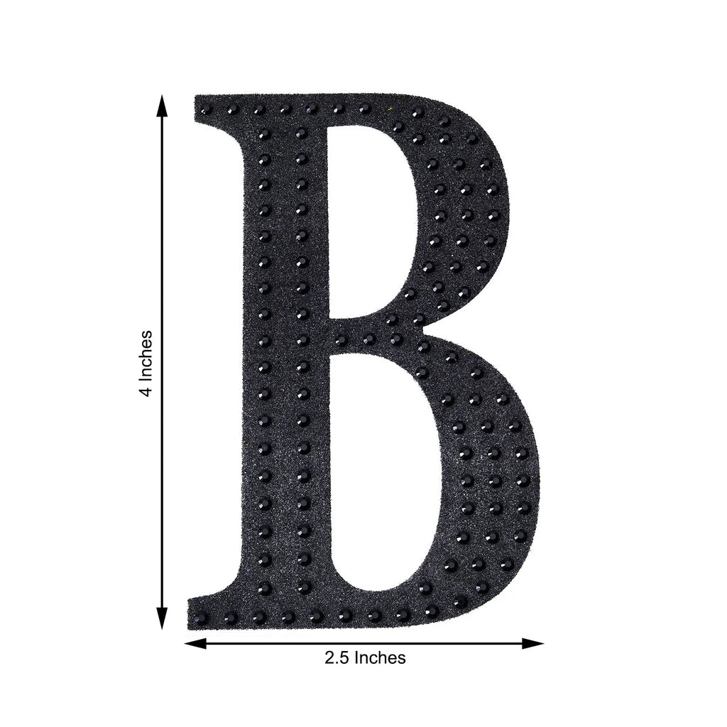 8 Black Decorative Rhinestone Alphabet Letter Stickers DIY Crafts - Q in  2023