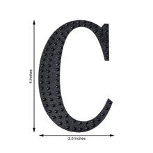Decorative 4 Inch Black Rhinestone Alphabet Letter C Stickers 