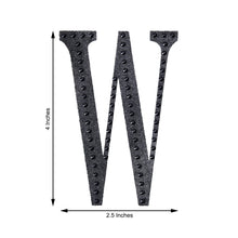 Decorative 4 Inch Black Rhinestone Alphabet Letter W Stickers 