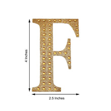 Decorative 4 Inch Gold Rhinestone Alphabet Letter F Stickers 