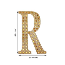 Decorative 4 Inch Gold Rhinestone Alphabet Letter R Stickers DIY Crafts 