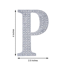 4Inch Silver Decorative Rhinestone Alphabet Letter Stickers DIY Crafts - P
