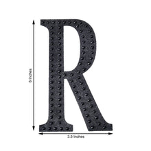 Decorative 6 Inch Black Rhinestone Alphabet Letter R Stickers 