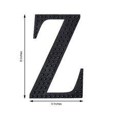 Decorative 8 Inch Black Rhinestone Alphabet Letter Z Stickers 