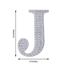 8 Inch Silver Decorative Rhinestone Alphabet Letter Stickers DIY Crafts - J