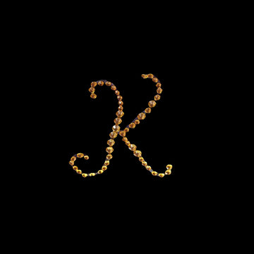 Unleash Your Creativity with the Gold Rhinestone Monogram Letter K Sticker