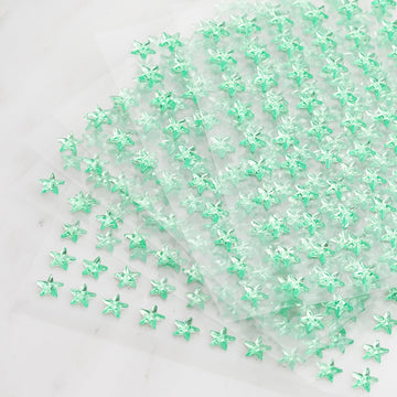 Add a Touch of Apple Green Sparkle with Our Star Rhinestone Stickers