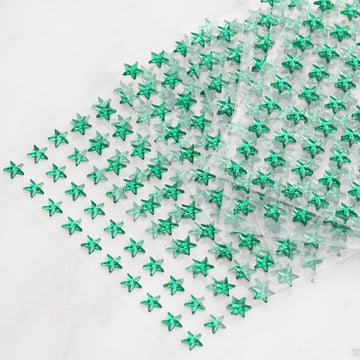 Unleash Your Creativity with Hunter Green Star Shape Stick-On Diamond Rhinestone Stickers
