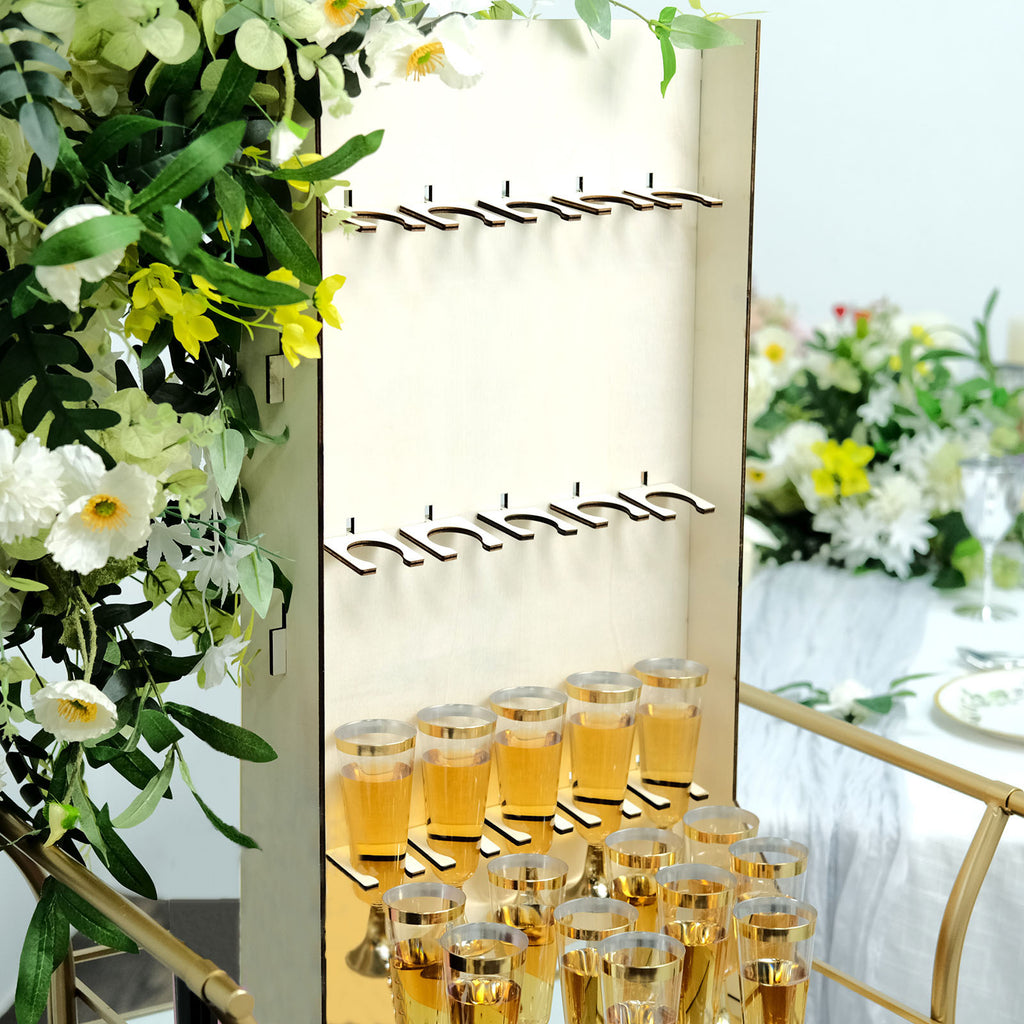 Wooden Champagne Glass Flute Holder Wall Stand Rack