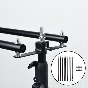 Versatile and Sturdy DIY Adjustable Triple Crossbar Kit for Backdrop Stands - Black