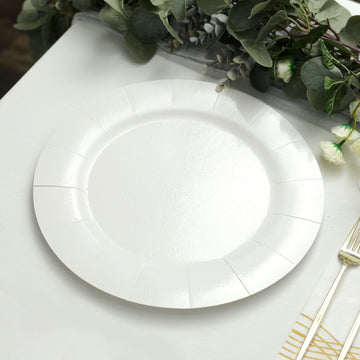 Elegant White Disposable Charger Plates for Stunning Event Decor