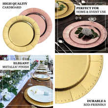 13 Inch Rose Gold Round Charger Plates With Dotted Glitter Rim