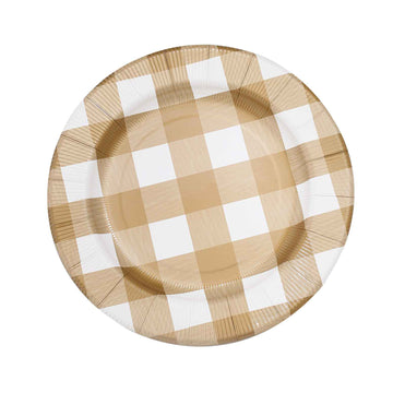 Elegant Gold and White Buffalo Plaid Disposable Serving Trays