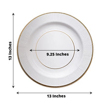 Sunray Design 13 Inch White Cardboard Disposable Charger Plate with Gold Edges Serving Tray