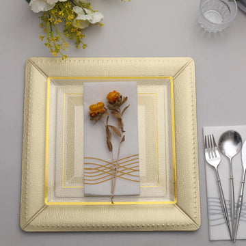 Chic and Practical Champagne Disposable Service Plates