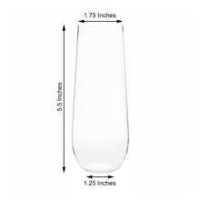 6 Clear Plastic Stemless Champagne Flutes 9oz Disposable