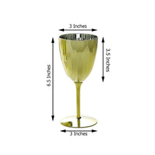Disposable Plastic Wine Glasses 6 Pack Gold 8oz 