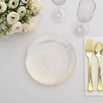 Elegant White and Gold Dessert Plates for Your Stylish Event