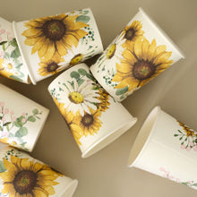 10 Ounce Yellow And White Sunflower Printed Paper Cups 24 Pack