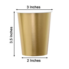 24 Pack 9 Ounce Metallic Gold All Purpose Paper Cups Disposable Party 
