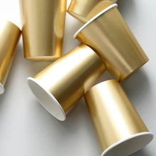 Disposable Party Metallic Gold All Purpose Paper Cups 24 Pack 9 Ounce