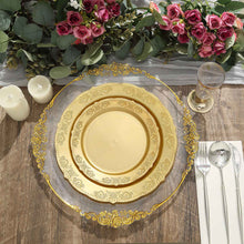 10 Inch Size Hard Plastic Dinner Plates With Embossed Rim Design