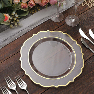 Elevate Your Event Decor with Gold Scalloped Rim Plates