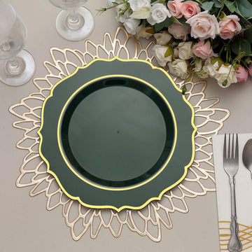 Elevate Your Event with Hunter Emerald Green Plastic Dinner Plates
