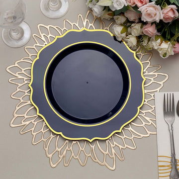 Elevate Your Table Settings with Navy Blue Plastic Dinner Plates