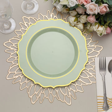 Elevate Your Table with Sage Green Plastic Dinner Plates