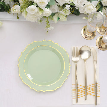 Elevate Your Event with Sage Green Plastic Dessert Salad Plates
